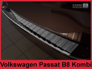 Achterbumperbeschermer | geschikt voor Volkswagen | Passat Variant 14- 5d sta. | RVS zwart Glanzend
