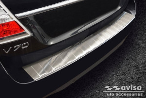 Achterbumperbeschermer | geschikt voor Volvo | V70 13-16 5d sta. | facelift | RVS Zijdeglans rvs zilver