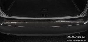 Achterbumperbeschermer | geschikt voor Volvo | V70 13-16 5d sta. | facelift | RVS Zijdeglans zwart