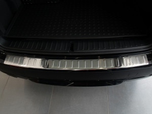 Achterbumperbeschermer | geschikt voor BMW X3 2010-2014 RVS geprofileerd/ribbed