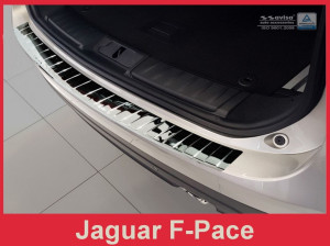 Achterbumperbeschermer geschikt voor Jaguar F-Pace 15-20 5d suv | Chroom | Glanzend | RVS | Onderdeel: Achterbumper