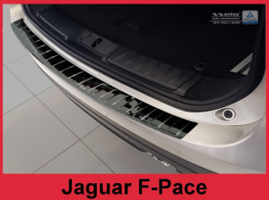 Achterbumperbeschermer geschikt voor Jaguar F-Pace 15-20 5d suv | Zwart | Glanzend | RVS | Onderdeel: Achterbumper
