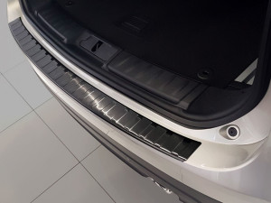 Achterbumperbeschermer geschikt voor Jaguar F-Pace 15-20 5d suv | Zwart | silky | RVS | Onderdeel: Achterbumper