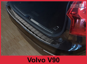 Achterbumperbeschermer | geschikt voor Volvo | V90 16- 5d sta. | RVS zwart Glanzend