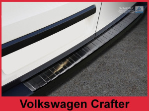 Achterbumperbeschermer | geschikt voor Volkswagen | Crafter Kombi 17- 4d bus. | RVS zwart