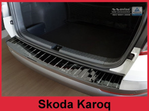Achterbumperbeschermer | geschikt voor Skoda | Karoq 18-22 5d suv | RVS zwart Glanzend
