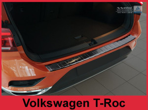 Achterbumperbeschermer | Volkswagen | T-Roc 17- 5d suv. | RVS zwart Ribs