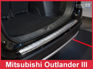 Achterbumperbeschermer | geschikt voor Mitsubishi | Outlander 15- 5d suv. | met parkeersensoren | RVS rvs zilver