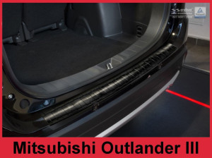 Achterbumperbeschermer | geschikt voor Mitsubishi | Outlander 15- 5d suv. | met parkeersensoren | RVS zwart