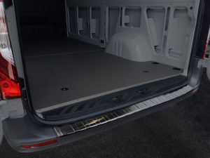Achterbumperbeschermer | geschikt voor Mercedes-Benz | Sprinter 18- 4d bes. | RVS zwart Zijdeglans