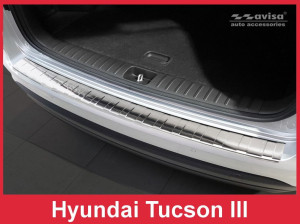 Achterbumperbeschermer | geschikt voor Hyundai | Tucson 18- 5d suv. | RVS rvs zilver Zijdeglans