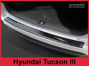 Achterbumperbeschermer | geschikt voor Hyundai | Tucson 18- 5d suv. | RVS zwart Zijdeglans