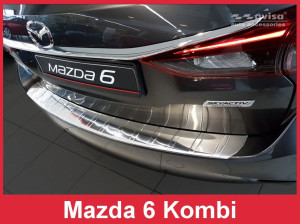 Achterbumperbeschermer | Mazda | 6 SportBreak 12-15 5d sta. / 6 SportBreak 15-18 5d sta. / 6 SportBreak 18- 5d sta. | RVS rvs zilver Zijdeglans