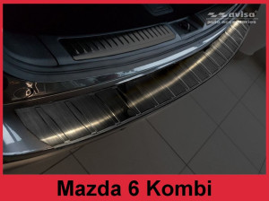Achterbumperbeschermer | Mazda | 6 SportBreak 12-15 5d sta. / 6 SportBreak 15-18 5d sta. / 6 SportBreak 18- 5d sta. | RVS zwart Zijdeglans