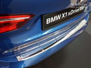 Achterbumperbeschermer | BMW | X1 15-19 5d suv. F48 | met M-pakket | Ribs | RVS rvs zilver Zijdeglans