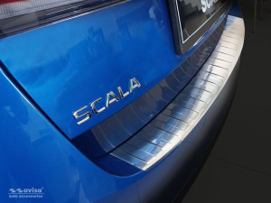 Achterbumperbeschermer | geschikt voor Skoda | Scala 19- 5d hat. | Ribs | RVS rvs zilver
