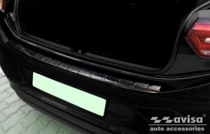 Achterbumperbeschermer | geschikt voor Volkswagen | ID3 2020- 5d hat. | Ribs | RVS zwart