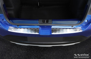 Achterbumperbeschermer | geschikt voor Dacia | Sandero 21- 5d hat. / Sandero Stepway 21- 5d hat. | 2-delig | RVS rvs zilver