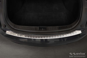 Achterbumperbeschermer Avisa geschikt voor Tesla Model S 13-16 5d hat. / Model S 16-21 5d hat. / Model S 21- 5d hat. | Roestvrij staal | silky | RVS | Onderdeel: Achterbumper