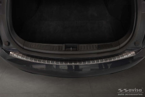 Achterbumperbeschermer Avisa geschikt voor Tesla Model S 13-16 5d hat. / Model S 16-21 5d hat. / Model S 21- 5d hat. | Zwart | silky | RVS | Onderdeel: Achterbumper