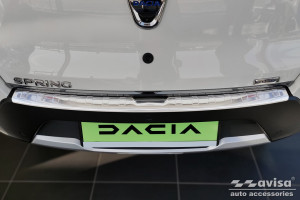 Achterbumperbeschermer | geschikt voor Dacia | Spring 21- 5d hat. | Ribs | RVS rvs zilver