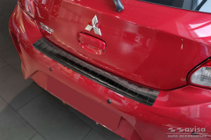 Achterbumperbeschermer | geschikt voor Mitsubishi | Space Star 20- 5d hat. | Ribs | RVS zwart