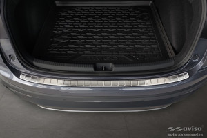 Achterbumperbeschermer | geschikt voor Volkswagen | Taigo 21- 5d hat. | Ribs | RVS rvs zilver