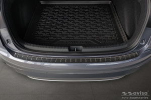 Achterbumperbeschermer | geschikt voor Volkswagen | Taigo 21- 5d hat. | Ribs | RVS zwart