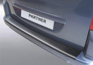 Achterbumper Beschermer | geschikt voor Peugeot Partner 2008- (voor gespoten bumpers) | ABS Kunststof | zwart