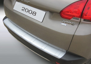 Achterbumper Beschermer | geschikt voor Peugeot 2008 2013- 'Ribbed' | ABS Kunststof | zwart