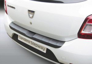 Achterbumper Beschermer | geschikt voor Dacia Sandero/Sandero Stepway 2012-2021 'Ribbed' | ABS Kunststof | zwart