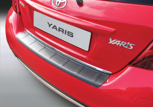 Achterbumper Beschermer | geschikt voor Toyota Yaris 3/5-deurs 2014-2017 'Ribbed' | ABS Kunststof | zwart