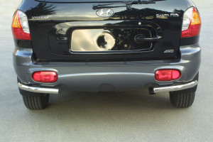 Rear Bar | geschikt voor Hyundai | Santa Fe 00-04 5d suv. | RVS rvs zilver Angular Rear Bar
