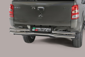 Rear Bar | Mitsubishi | L200 15- 4d pic. | D.C. | rvs zilver Double Bended Rear Bar RVS