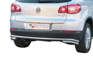 Rear Bar | geschikt voor Volkswagen | Tiguan 07-11 5d suv. | rvs zilver Double Rear Bar RVS