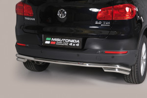 Rear Bar | geschikt voor Volkswagen | Tiguan 11-16 5d suv. | rvs zilver Double Rear Bar RVS