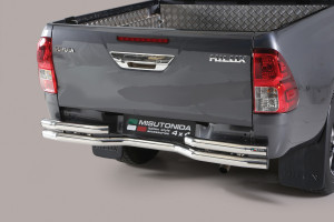 Rear Bar | geschikt voor Toyota | Hilux 16- 2d pic. / Hilux Dubbele Cabine 16- 4d pic. | rvs zilver Double Bended Rear Bar RVS