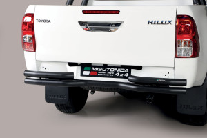 Rear Bar | geschikt voor Toyota | Hilux 16- 2d pic. / Hilux Dubbele Cabine 16- 4d pic. | zwart Double Bended Rear Bar RVS