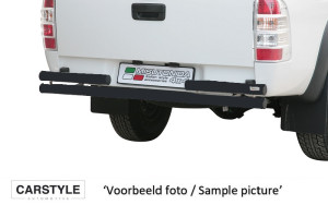 Rear Bar Misutonida geschikt voor Ssangyong Actyon Sports 07-09 4d pup | Zwart | Mat | RVS
