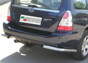 Rear Bar | geschikt voor Subaru | Forester 05-08 5d suv. | rvs zilver Angular Rear Bar RVS