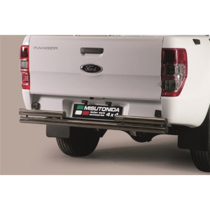 Rear Bar | geschikt voor Ford | Ranger Super Cab 12-19 4d pic. / Ranger Double Cab 19- 4d pic. | rvs zilver Double Rear Bar RVS