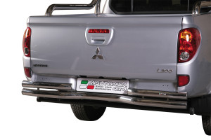 Rear Bar | geschikt voor Mitsubishi | L200 12-15 4d pic. | D.C. | rvs zilver Double Bended Rear Bar RVS