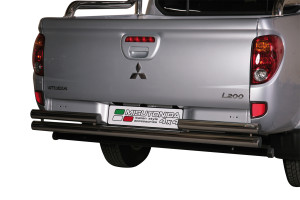 Rear Bar | geschikt voor Mitsubishi | L200 12-15 4d pic. | D.C. | rvs zilver Double Rear Bar RVS