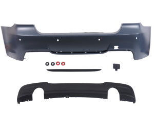 Achterbumper | M Pakket Style | BMW 3-serie E90 en E90 LCI sedan | 2005-2011 | ABS Kunststof | met PDC (parkeersensoren) voorbereiding | 335I