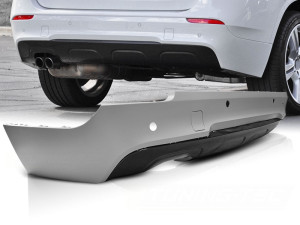 Achterbumper | voor M-Pakket | BMW X1 E84 | 2009-2012 | ABS Kunststof | Uitlaat dubbel links |  PDC geschikt