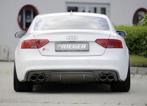 geschikt voor Audi S-Line achterbumper (zonder diffuser) | A5 (B8/B81): 10.11- (vanaf Facelift) - Coupé, Cabrio | stuk ongespoten abs | Rieger Tuning