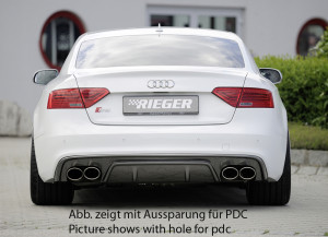 geschikt voor Audi S-Line achterbumper (zonder diffuser) | A5 (B8/B81): 10.11- (vanaf Facelift) - Coupé, Cabrio | stuk ongespoten abs | Rieger Tuning