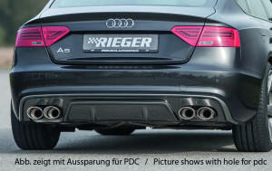 geschikt voor Audi S-Line achterbumper (zonder diffuser) | A5 (B8/B81): 10.11- (vanaf Facelift) - Sportback | stuk ongespoten abs | Rieger Tuning
