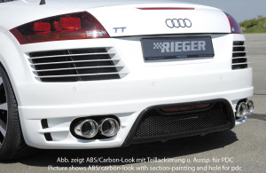 Rieger achterbumper | TT (8J): 09.06- - Coupé, Roadster | stuk carbonlook abs | Rieger Tuning