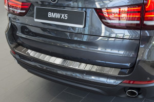 Achterbumperbeschermer | geschikt voor BMW X5 F15 2013- | profiled/ribs | RVS